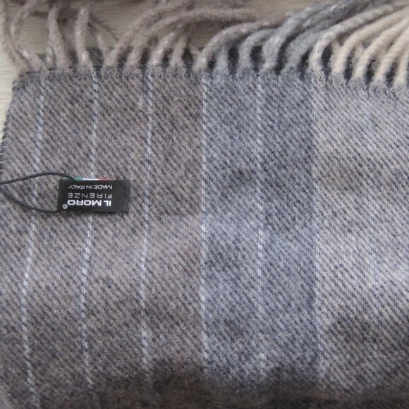 IL MORO FIRENZE Cashmere Blend Plaid Scarf Made in Italy - Picture 4 of 4